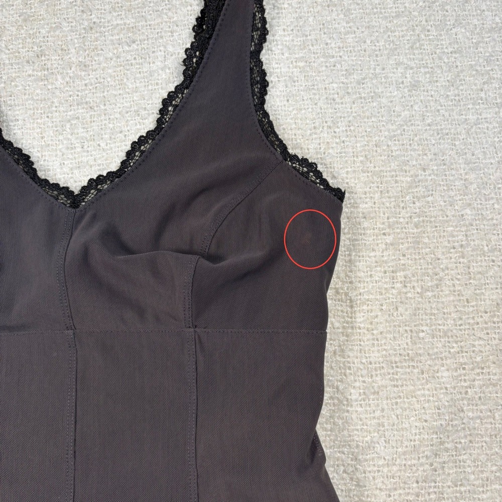 NWT express dark gray black lace princess crop top coquette grunge goth chic Y2K - Picture 9 of 9